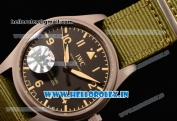 IWC Pilot's Watch Mark XVIII Miyota 9015 Automatic Steel Case Black Dial With Arabic Numeral Markers Brown Nylon Strap
