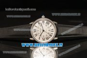 Cartier Ronde Solo Cartier Diamond Bezel Equipment Ronda 763 1:1 Clone White Dial With Black Leather