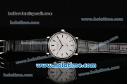 Patek Philippe Calatrava Miyota Quartz Steel Case with Silver Stick Markers and White Dial