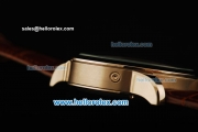 Jaeger Lecoultre Automatic Steel Case with Brown Dial and Brown Leather Strap