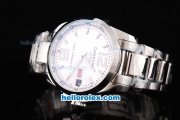 Chopard Gran Turismo XL Automatic Movement Silver Case with White Dial and White Numeral&Stick Marker-SS Strap