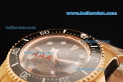Rolex Sea-Dweller Oyster Perpetual Date Automatic Movement Rose Gold Case and Strap with Black Dial and Black Bezel