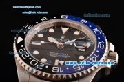 Rolex GMT-Master II Swiss ETA 2836 Automatic Full Steel with Black Dial Blue/Black Bezel and White Markers