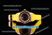 Richard Mille RM 60-01 Asia 2813 Automatic Rose Gold Case with Skeleton Dial and Yellow Rubber Strap Rose Gold Bezel (EF)