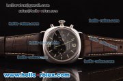 Panerai Radiomir Chrono Venus 75-CHG Automatic Steel Case with Black Dial and Black Leather Strap - 1:1 Original