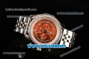 Breitling Bentley 6.75 Asia 2813 Automatic Full Steel with Red Dial and Stick Markers