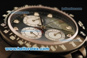 Rolex Daytona Chronograph Swiss Valjoux 7750 Automatic Movement PVD Case with Diamond Markers and PVD Strap