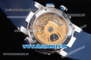 Ulysse Nardin Executive Dual Time & Big Date Asia ST25 Automatic Steel Case Blue Dial Blue Bezel and Blue Rubber Strap