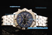 Breitling Chronomat B01 Chronograph Quartz Movement Full Steel with Blue Dial and Stick Markers