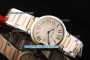 Cartier Ballon Bleu De Cartier Swiss ETA 2824 Automatic Movement Steel Case with Black Roman Numerals and Two Tone Strap