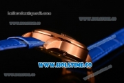 Patek Philippe Grand Complications Asia Automatic Rose Gold Case with Blue Dial and Blue Leather Strap