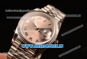 Rolex Datejust 37mm Swiss ETA 2836 Automatic Steel Case with Jubilee Steel Bezel Pink Dial Roman Steel Bracelet