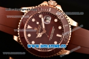 Rolex Yachtmaster 40/Yachtmaster II Asia 2813 Automatic Steel Case with Brown Dial and Brown Rubber Strap - White Markers