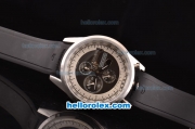 Tag Heuer Mikrogirder 2000 Chronograph Miyota Quartz Steel Case with Black Dial and Black Rubber Strap