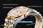 Rolex Datejust Oyster Perpetual Automatic Gold Bezel with White Dial and Diamond Marking-Small Calendar