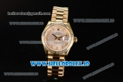 Rolex Datejust Swiss ETA 2671 Automatic Yellow Gold Case with Sliver Dial Diamonds Markers and Yellow Gold Bracelet (BP)