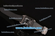 Cartier Santos 100 Swiss ETA 2824 Automatic Movement PVD Case with Black Dial and Black Strap