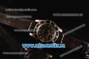Rolex Submariner Vintage Asia 2813 Automatic Steel Case with Black Dial and Black Nylon Strap