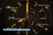 Hublot King Power Chronograph Miyota Quartz PVD Case with Skeleton dial Black Rubber Strap