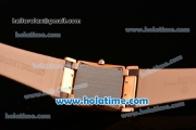 Patek Philippe Twenty-4 Swiss Quartz Rose Gold Case with Brown Leather Strap and Diamond/MOP Dial