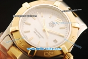 Tag Heuer Aquaracer Swiss ETA Quartz Movement Gold Bezel with MOP Dial and Two Tone Strap