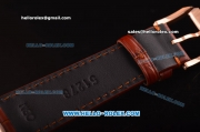IWC Ingenieur Limited Edition Swiss ETA 2824 Automatic Rose Gold Case with White Dial and Brown Leather Strap