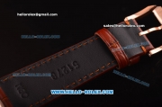 IWC Ingenieur Limited Edition Swiss ETA 2824 Automatic Rose Gold Case with White Dial and Brown Leather Strap