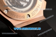 Hublot Big Bang Chrono Swiss Valjoux 7750 Automatic Rose Gold/PVD Case Black Dial With Stick/Arabic Numeral Markers Black Rubber Strap