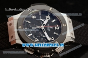 Hublot Big Bang Chrono Swiss Valjoux 7750 Automatic Steel/PVD Case Black Dial With Stick/Arabic Numeral Markers Black Rubber Strap