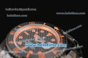 Rolex Submariner Asia 2813 Automatic PVD Case with Orange Markers and Carbon Fiber Dial