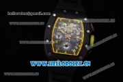 Richard Mille RM011-FM Asia ST25 Automatic PVD Case with Skeleton Dial PVD Bezel Arabic Numeral Markers and Black Rubber Strap