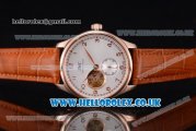 IWC Portugueser Tourbillon Hand-Wound Asia 2813 Automatic Rose Gold Case with White Dial Brown Leather Strap and Arabic Numeral Markers