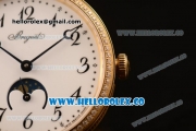 Breguet Classique Miyota 9015 Automatic Yellow Gold Case with White Dial Black Leather Strap and Arabic Numeral Markers