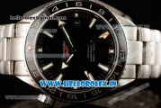 Omega Seamaster Planet Ocean 600M Co-axial GMT Clone Omega 8605 Automatic Steel Case Black Dial With Stick Markers Steel Bracelet- 1:1 Original(KW)