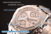 Breitling Chronomat Evolution Chronograph Swiss Valjoux 7750 Automatic Full Steel with Silver Dial and Stick Markers-Lady Size