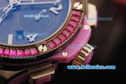 Hublot Big Bang Chronograph Swiss Valjoux 7750 Automatic Movement PVD Case with Pink Diamond Bezel and Pink Rubber Strap