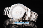 Rolex Daytona II Automatic Movement Silver Case with White Dial and White Stick Marker-SS Strap