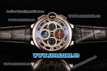 Cartier Ballon Bleu De Tourbillon Moonphase Asia Automatic Steel Case with Black Dial and Roman Numeral Markers