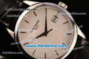 Patek Philippe Calatrava Swiss ETA 2824 Automatic Steel Case with White Dial and Stick Markers