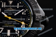 Breitling Avenger Seawolf Code Yellow Swiss ETA 2836 Automatic PVD Case with Black Dial and Black Leather Strap Yellow Second Hand (H)