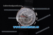 Girard Perregaux 1966 Dual Time Clone Girard Perregaux GP03300-0119 Automatic Steel Case with Grey Dial Stick/Arabic Numeral Markers and Black Leather Strap