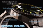 Rolex Sea-Dweller Bamford Asia 2813 Automatic PVD Case with PVD Strap Black Dial Yellow Markers