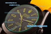 Rolex Milgauss SE Stealth Yellow Asia 2813 Automatic PVD Case Yellow Nylon Strap with Black Dial Yellow Stick Markers