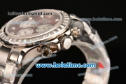 Rolex Daytona Chrono Swiss Valjoux 7750 Automatic Steel Case/Strap with Diamond Bezel and Brown MOP Dial