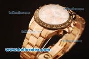 Rolex Daytona Swiss Valjoux 7750 Automatic Full Rose Gold with White Dial