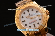 Rolex Yacht-Master Swiss ETA Original 2836 Automatic Gold Case with Black Markers White Dial and Yellow Gold Strap