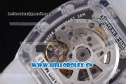 Richard Mille RM 011 Felipe Massa Flyback Chronograph Swiss Valjoux 7750 Automatic Sapphire Crystal Case with Skeleton Dial Arabic Number Markers and Aerospace Nano Translucent Strap