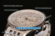 Breitling Montbrillant Datora Chrono Swiss Valjoux 7751 Automatic Steel Case/Bracelet with White Dial and Stick Markers - 1:1 Original (J12)