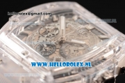 Hublot MP-06 Senna Chrono OS20 Quartz Rubber Case with Skeleton Dial and White Rubber Strap