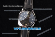Panerai Radiomir 1940 3 Days GMT Automatic Asia ST25 Automatic Steel Case with Black Dial and Black Leather Strap Stick/Arabic Numeral Markers